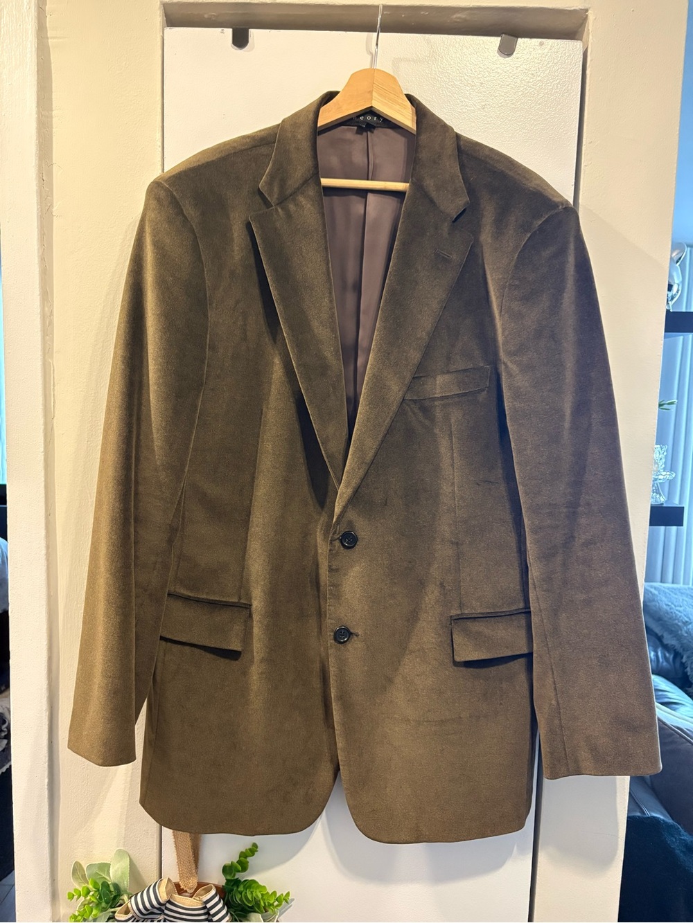 PRIVATE RESERVE COLLECTION - Theory Men's Velvet Blazer Sport Coat Brown